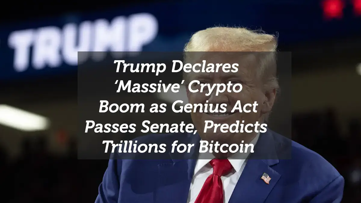 Trump Declares ‘Massive’ Crypto Boom as Genius Act Passes Senate, Predicts Trillions for Bitcoin