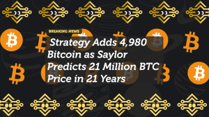 Strategy Adds 4,980 Bitcoin as Saylor Predicts 21 Million BTC Price in 21 Years