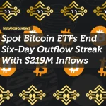 Spot Bitcoin ETFs End Six-Day Outflow Streak With $219M Inflows