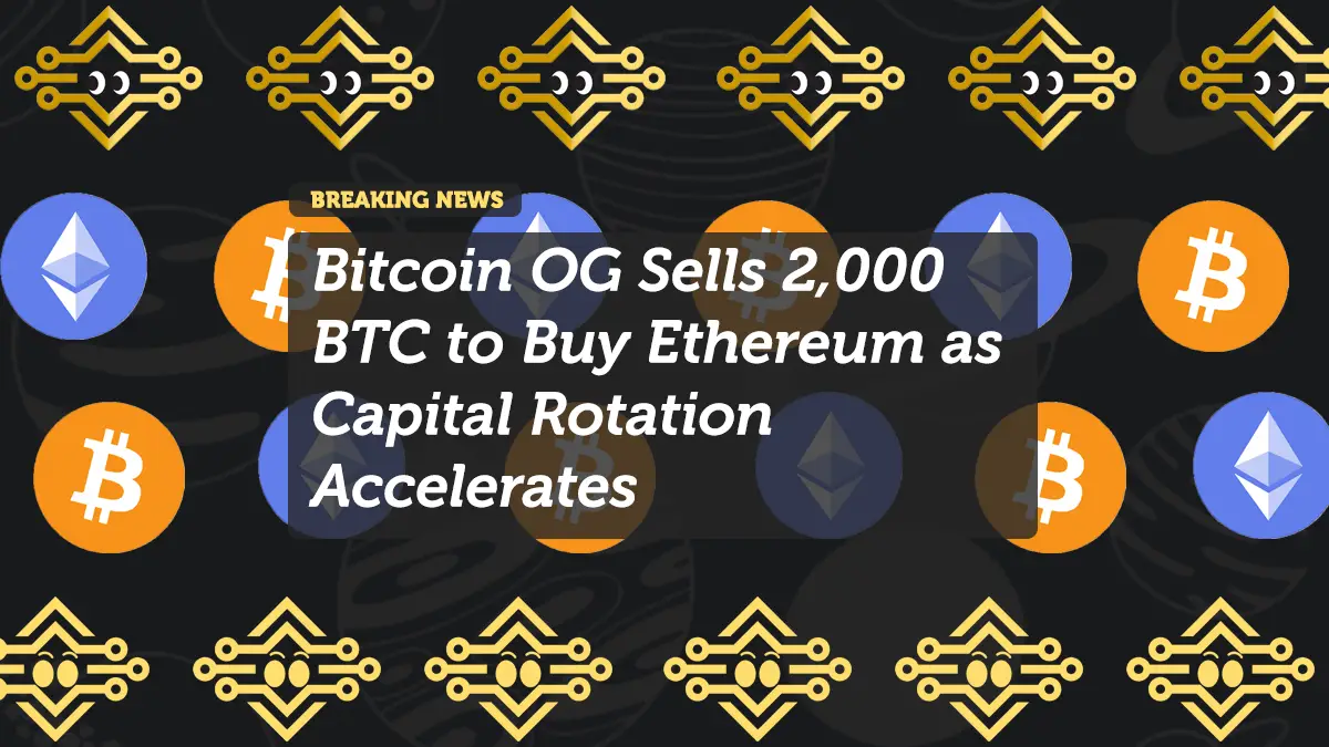 Bitcoin OG Sells 2,000 BTC to Buy Ethereum as Capital Rotation Accelerates