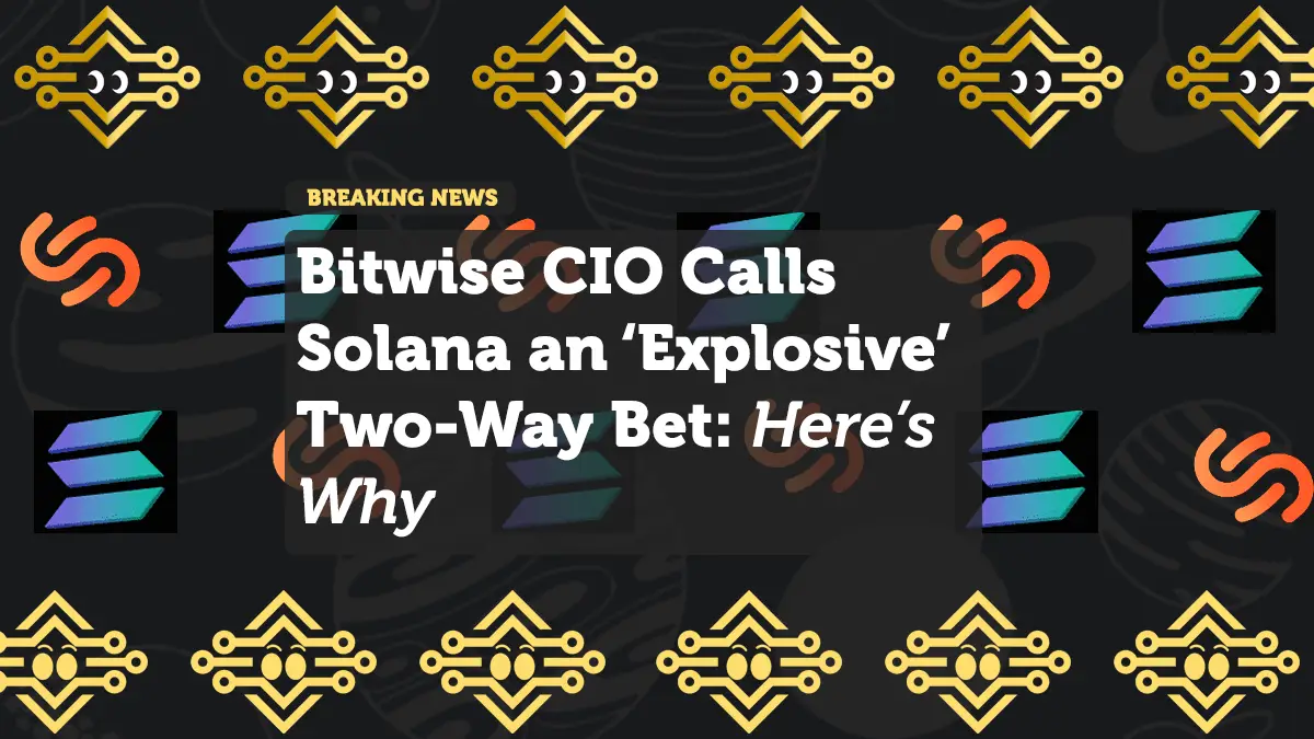 Bitwise CIO Calls Solana an ‘Explosive’ Two-Way Bet: Here’s Why