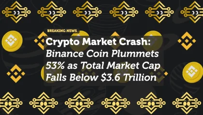 Crypto Market Crash: Binance Coin Plummets 53% as Total Market Cap Falls Below $3.6 Trillion