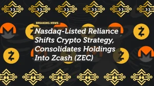 Nasdaq-Listed Reliance Shifts Crypto Strategy, Consolidates Holdings Into Zcash (ZEC)