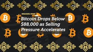 Bitcoin Drops Below $88,000 as Selling Pressure Accelerates