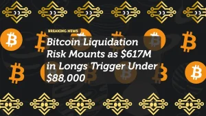 Bitcoin Liquidation Risk Mounts as $617M in Longs Trigger Under $88,000