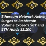 Ethereum Network Activity Surges as Stablecoin Volume Exceeds $6T and ETH Holds $3,100